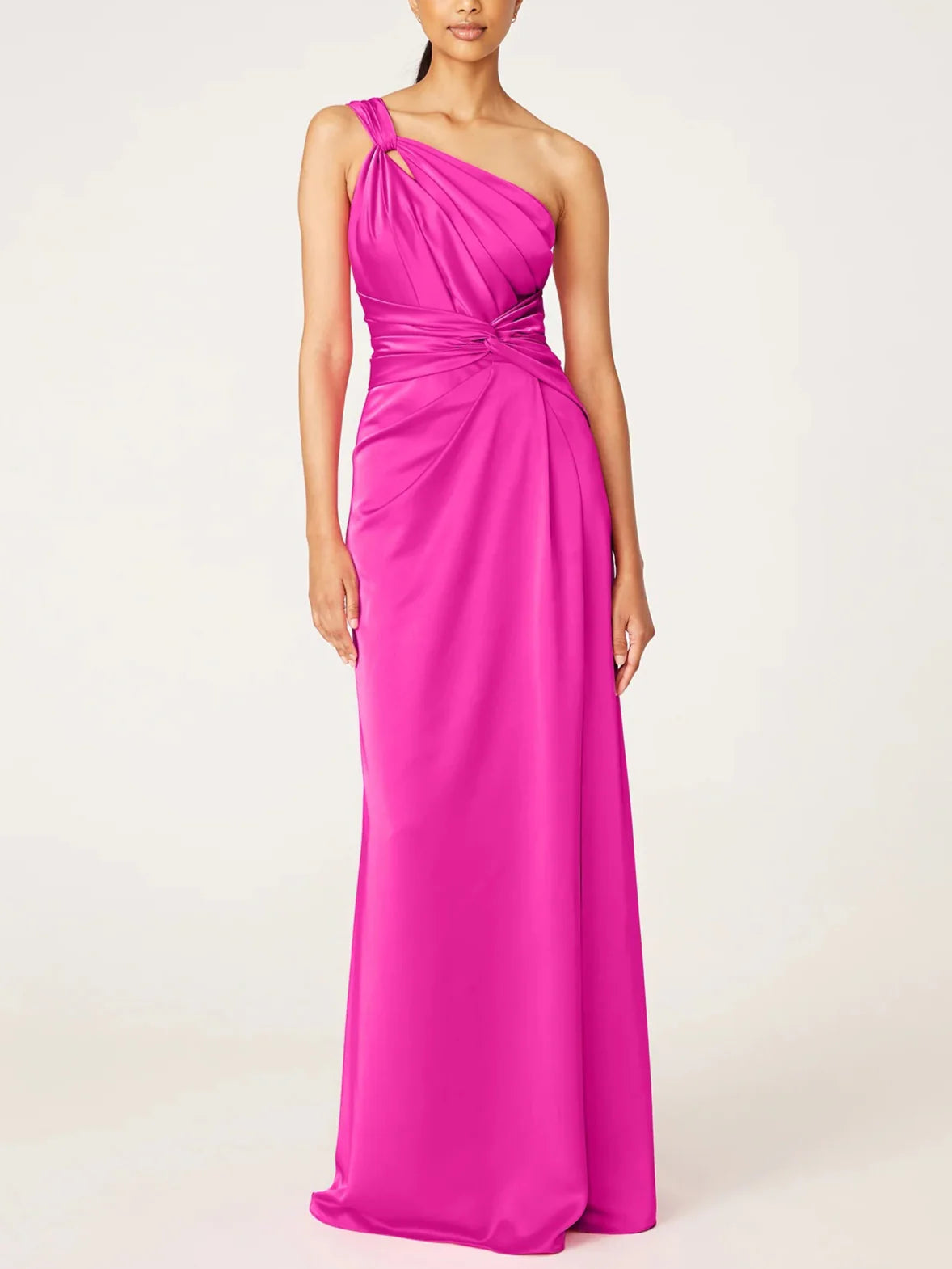 A-Line/Princess One-Shoulder Sleeveless Floor-Length Evening Dress
